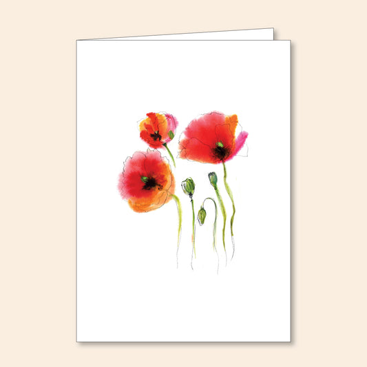 Set of 6 Note Cards Floral Watercolour Sketch