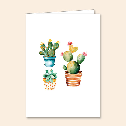 Set of 6 Note Cards 3 Cactus Plants