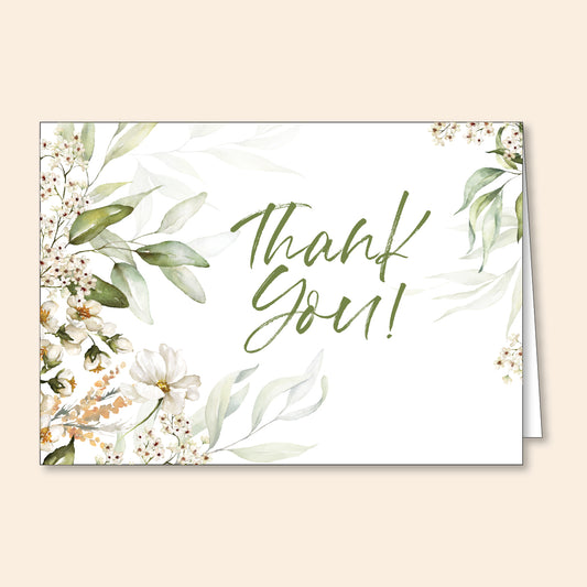 Set of 6 Thank You Cards Floral 1