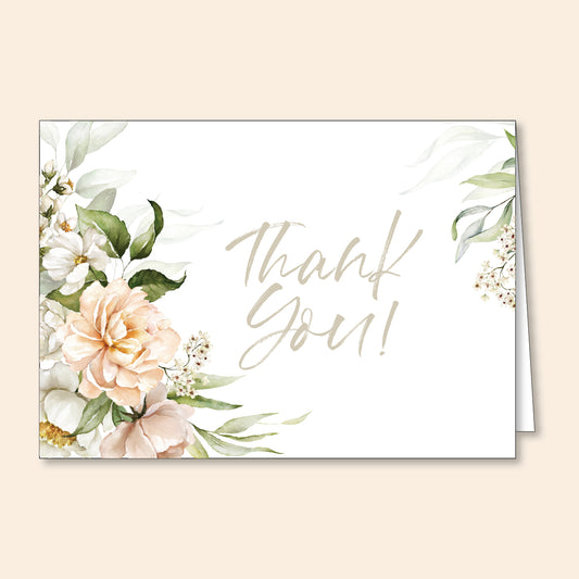 Set of 6 Thank You Cards Floral 2