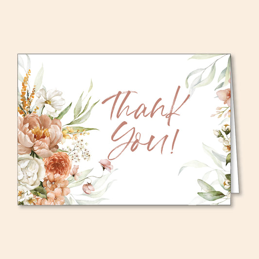 Set of 6 Thank You Cards Floral 3