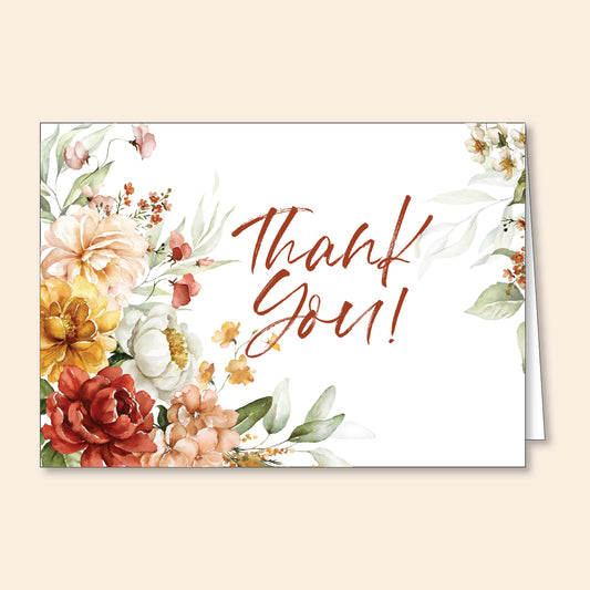 Set of 6 Thank You Cards Floral 4