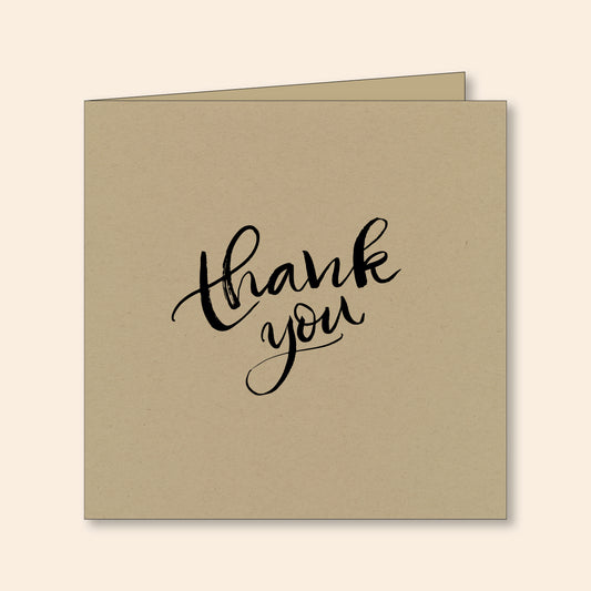 Set of 6 Thank You Cards Hand Lettering 100% Recycled