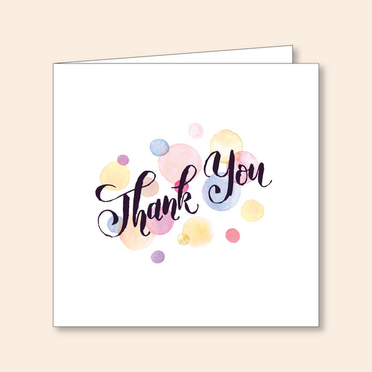 Set of 6 Thank You Cards Watercolour Dots