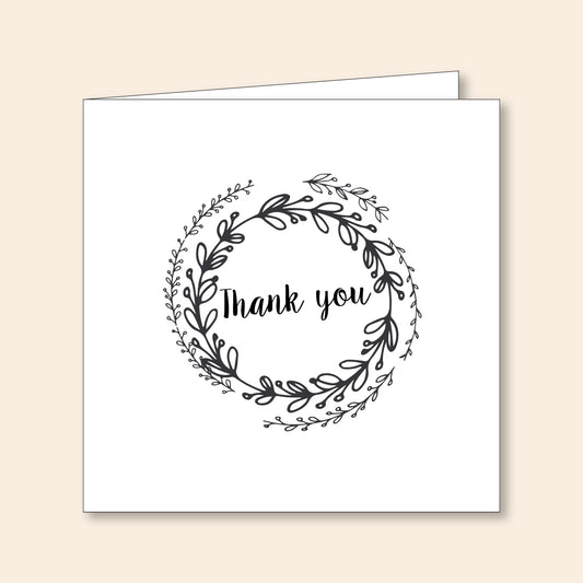 Set of 6 Thank You Cards Laurel Wreath